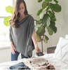 Organic Cotton Travel Poncho - Dark Gray